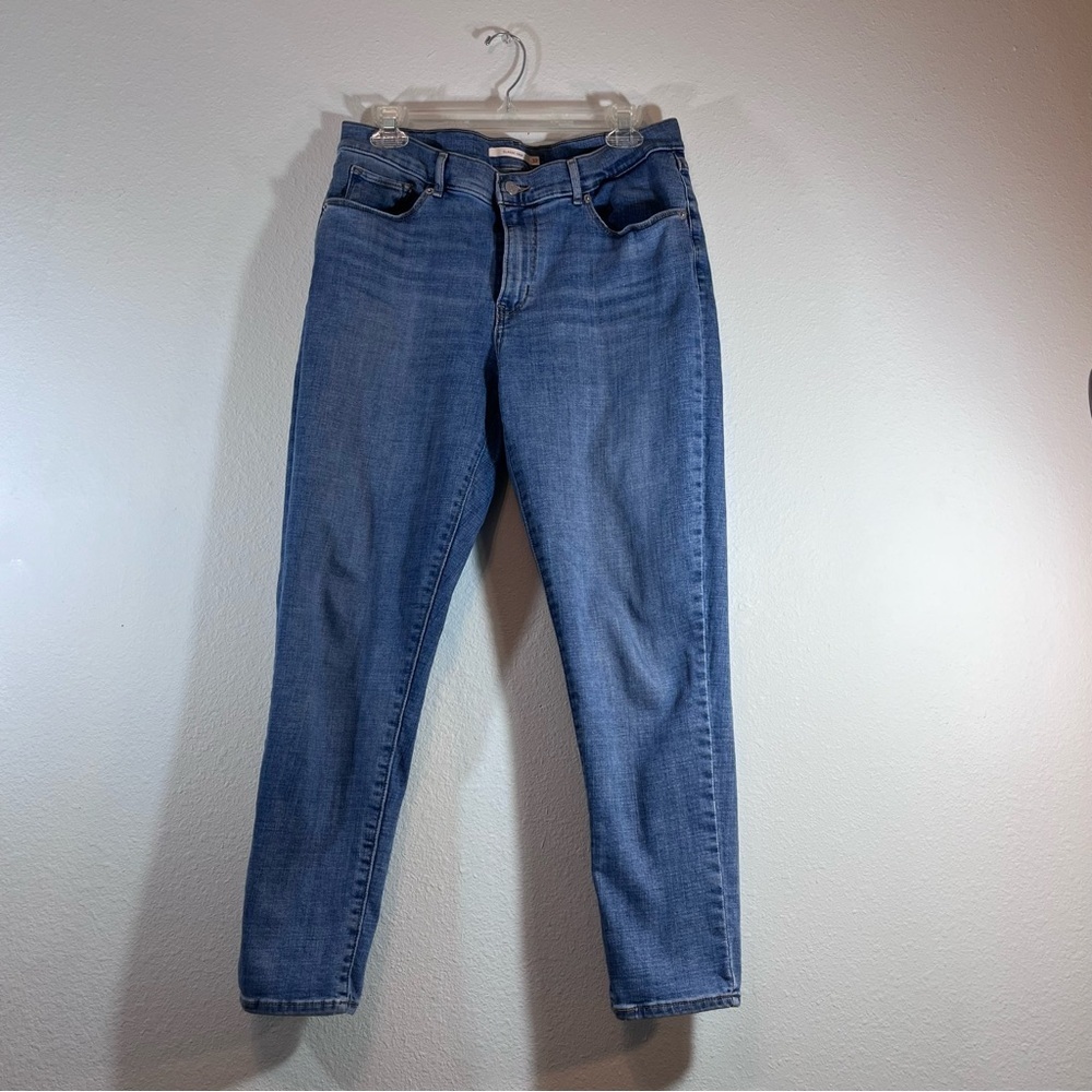 Levi's Women's Classic Crop Blue Jeans - Size 14 / W32 Elastane Retro - Picture 2 of 15